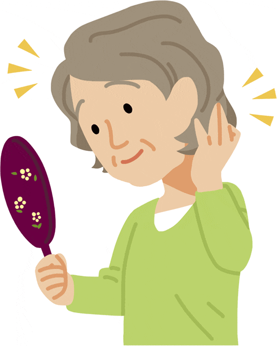 あらかじめ髪を短く切る患者さん