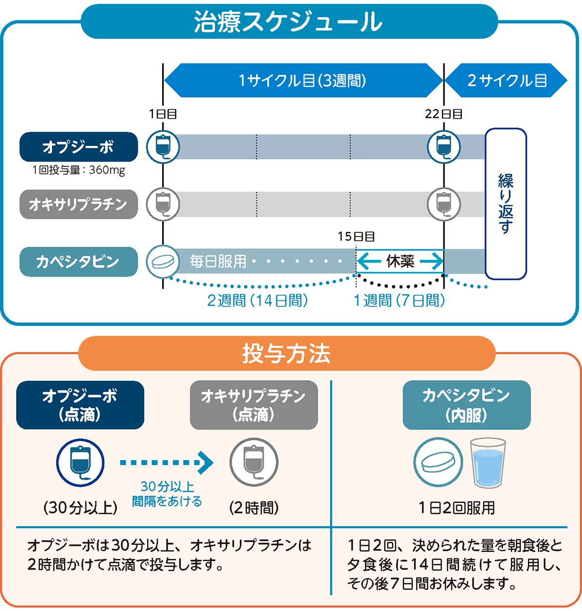 オプジーボ+CapeOX療法・治療スケジュール