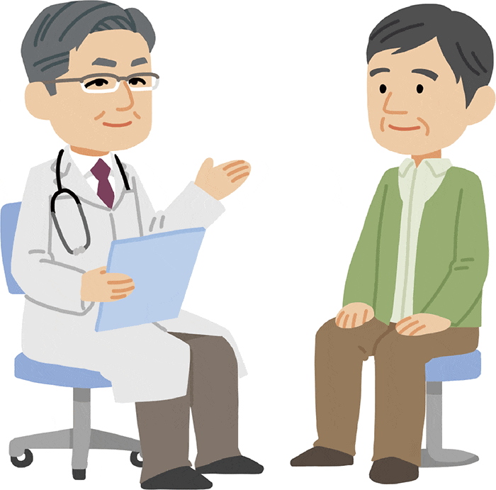説明する医師と患者さんのイラスト