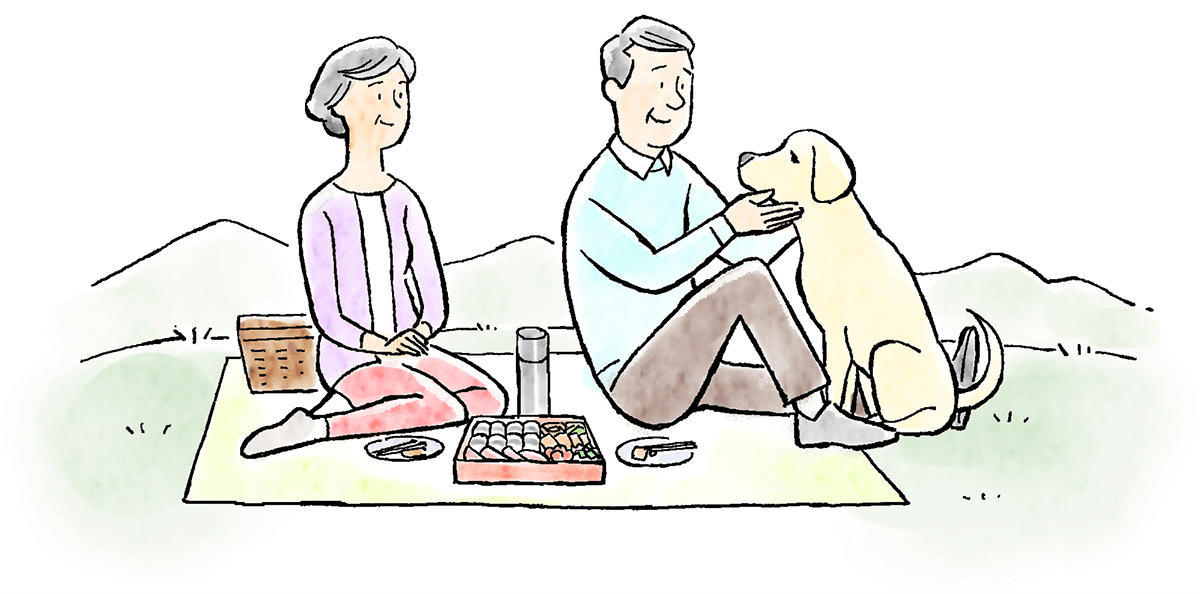 外で食べる